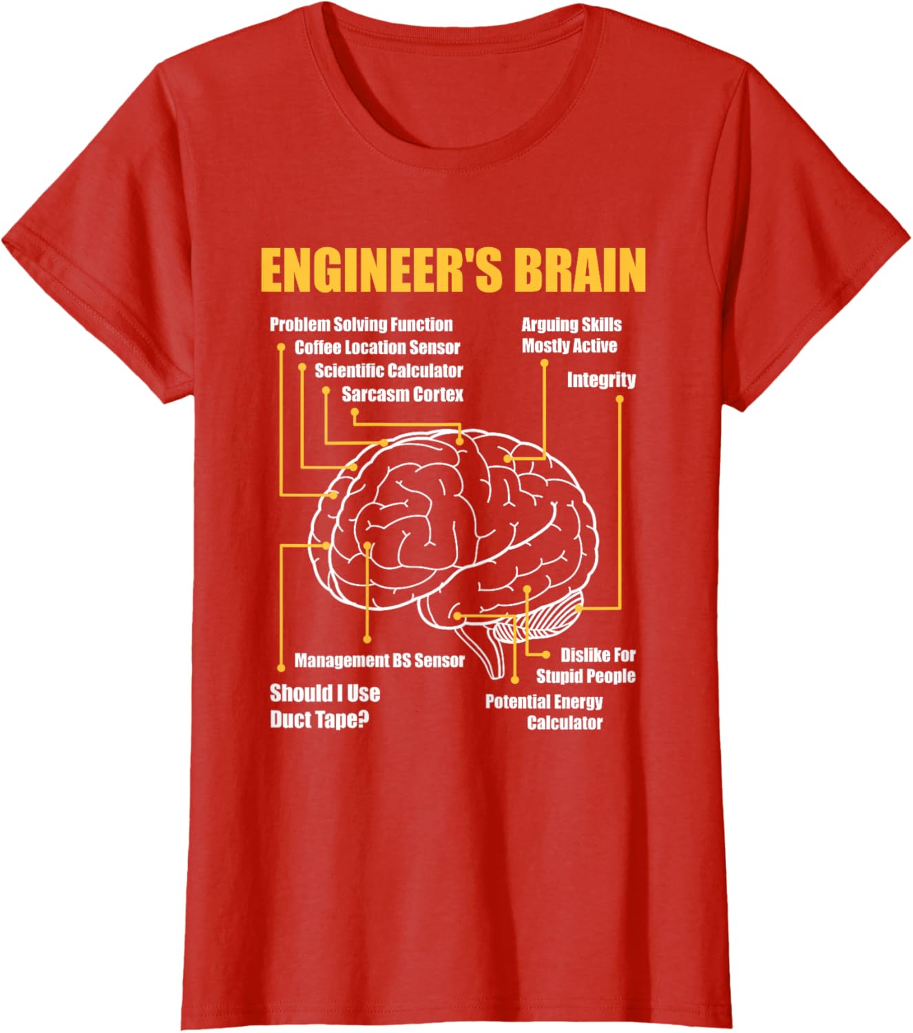 Engineer's Brain - Funny Sarcastic Engineering Gift Short Sleeve T-Shirt