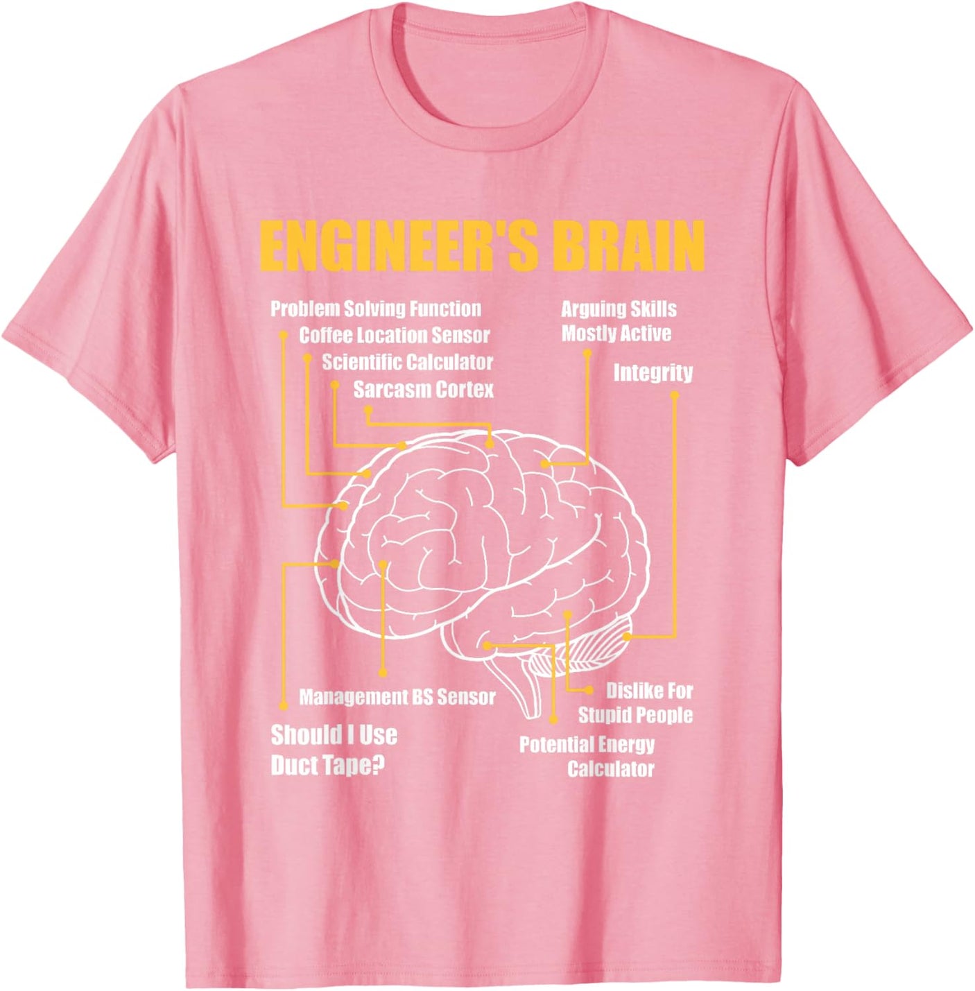 Engineer's Brain - Funny Sarcastic Engineering Gift Short Sleeve T-Shirt