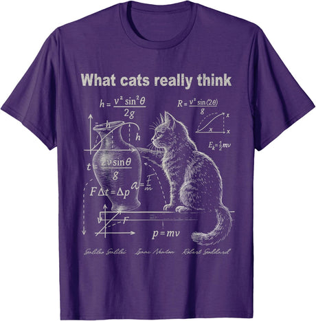 Funny Cat Physics Humor Design What Cats Really Think T-Shirt