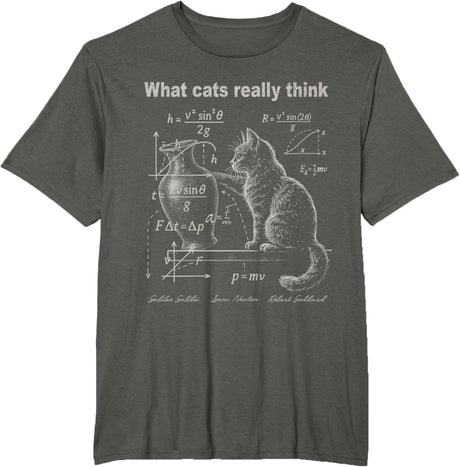 Funny Cat Physics Humor Design What Cats Really Think T-Shirt