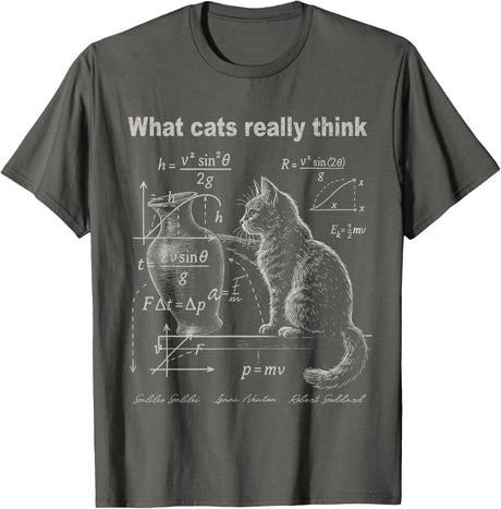 Funny Cat Physics Humor Design What Cats Really Think T-Shirt