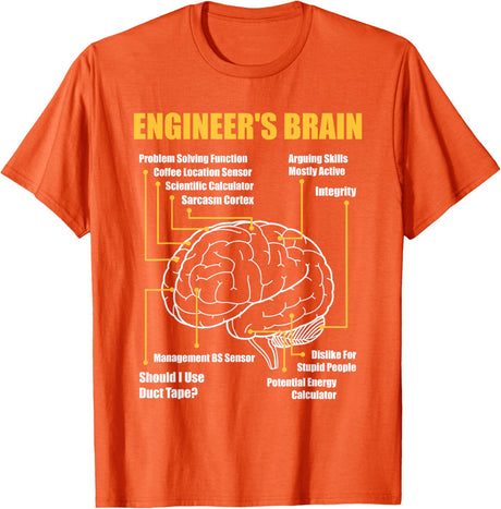 Engineer's Brain - Funny Sarcastic Engineering Gift Short Sleeve T-Shirt