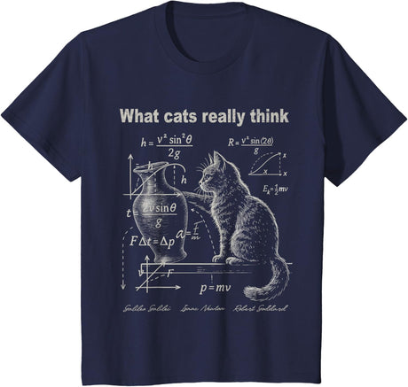 Funny Cat Physics Humor Design What Cats Really Think T-Shirt