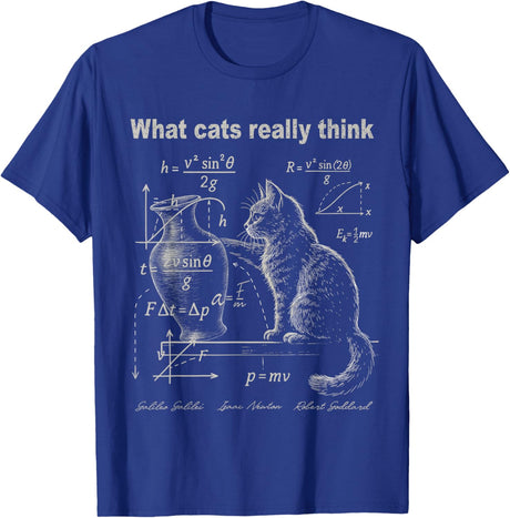 Funny Cat Physics Humor Design What Cats Really Think T-Shirt