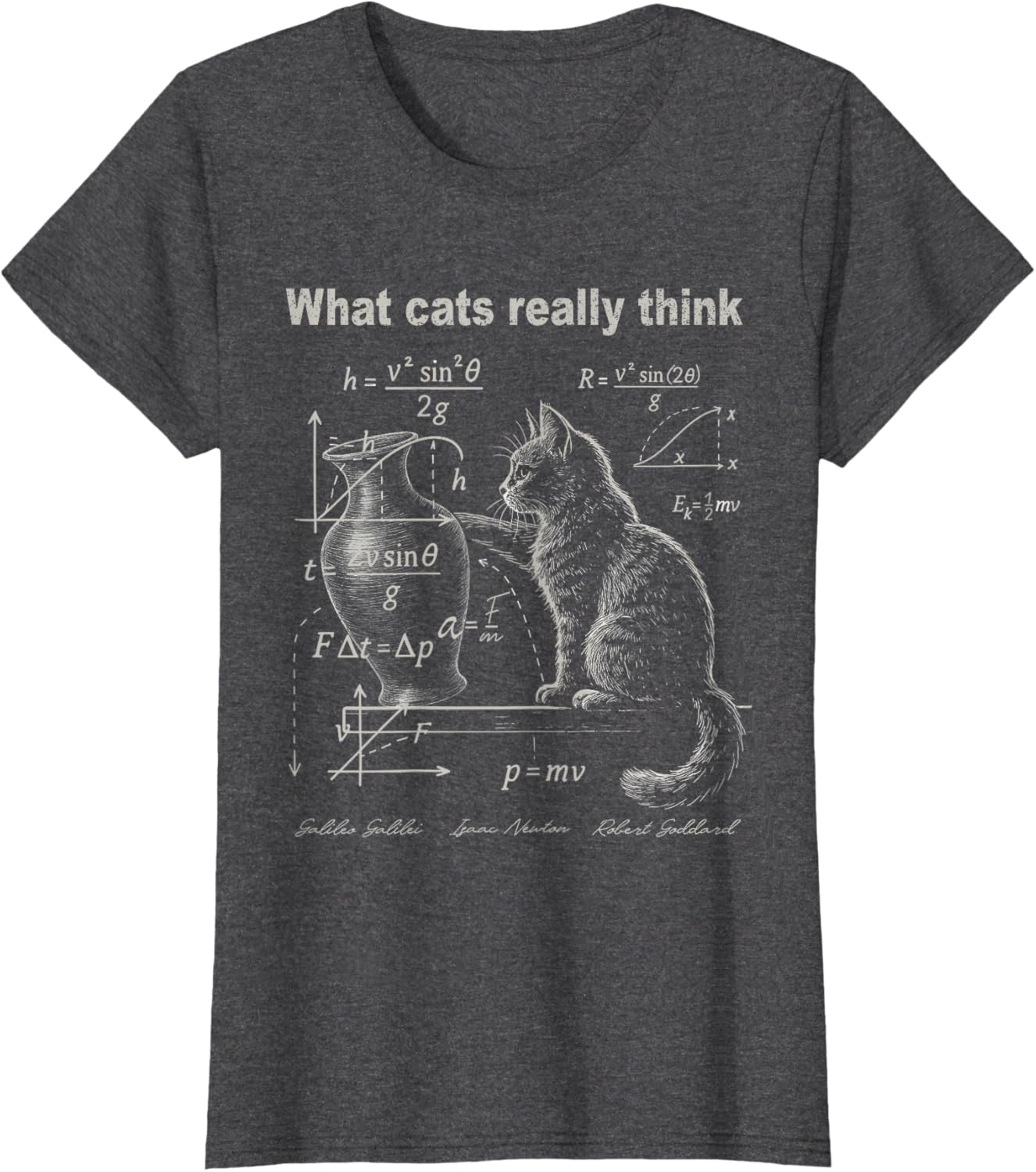 Funny Cat Physics Humor Design What Cats Really Think T-Shirt