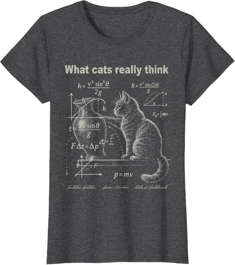 Funny Cat Physics Humor Design What Cats Really Think T-Shirt