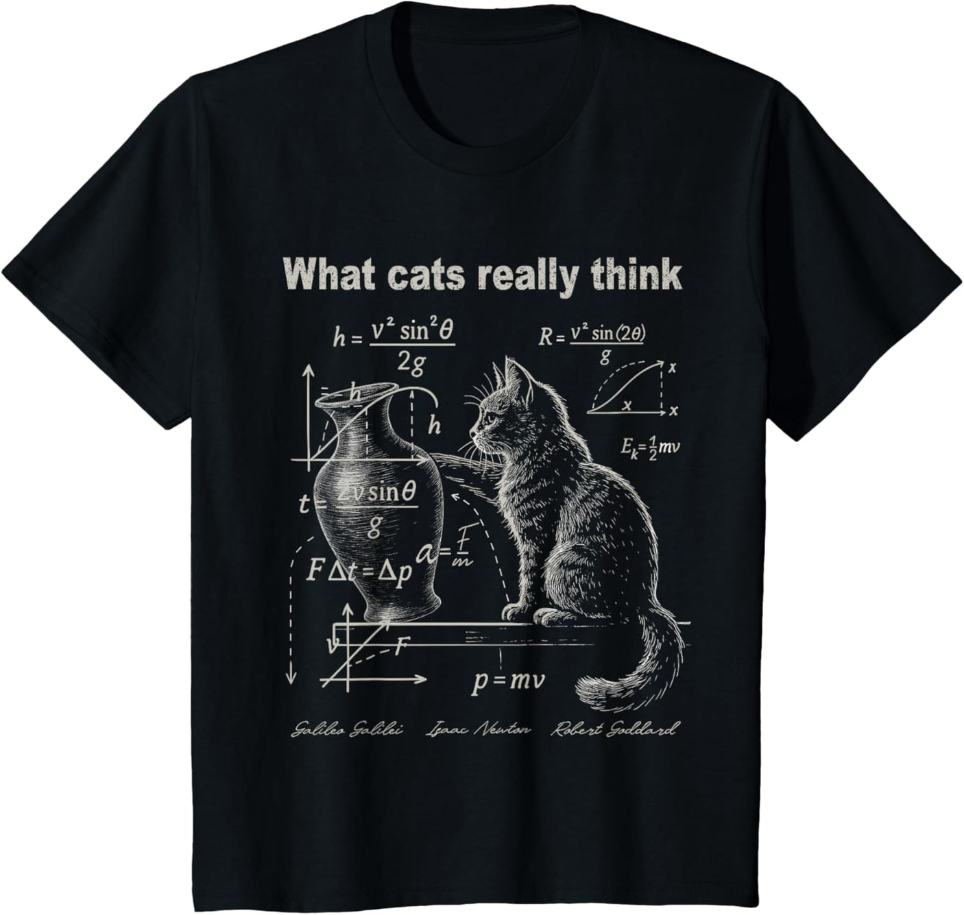 Funny Cat Physics Humor Design What Cats Really Think T-Shirt