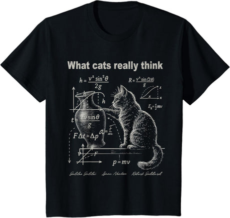 Funny Cat Physics Humor Design What Cats Really Think T-Shirt