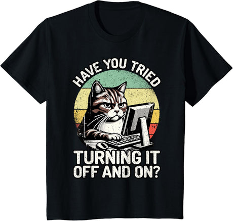 Tech Support Humor I Cat Tech Engineer I Computer IT Guy T-Shirt