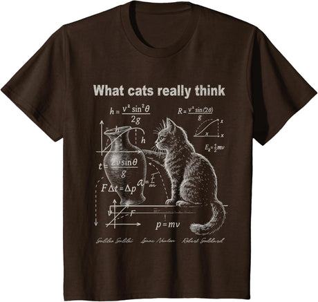 Funny Cat Physics Humor Design What Cats Really Think T-Shirt