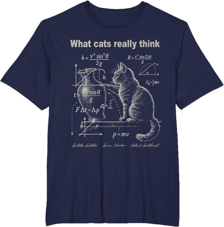 Funny Cat Physics Humor Design What Cats Really Think T-Shirt