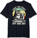 Tech Support Humor I Cat Tech Engineer I Computer IT Guy T-Shirt