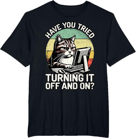 Tech Support Humor I Cat Tech Engineer I Computer IT Guy T-Shirt