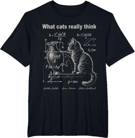 Funny Cat Physics Humor Design What Cats Really Think T-Shirt