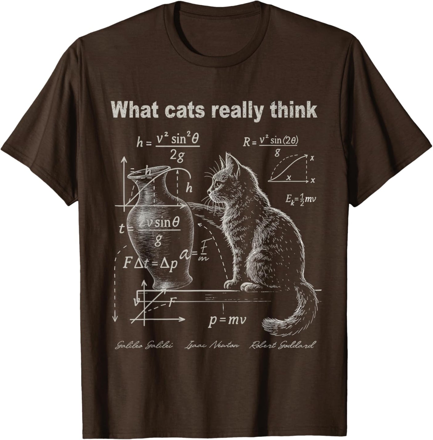 Funny Cat Physics Humor Design What Cats Really Think T-Shirt