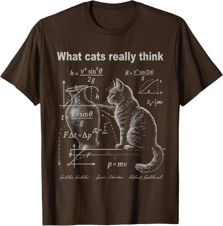 Funny Cat Physics Humor Design What Cats Really Think T-Shirt