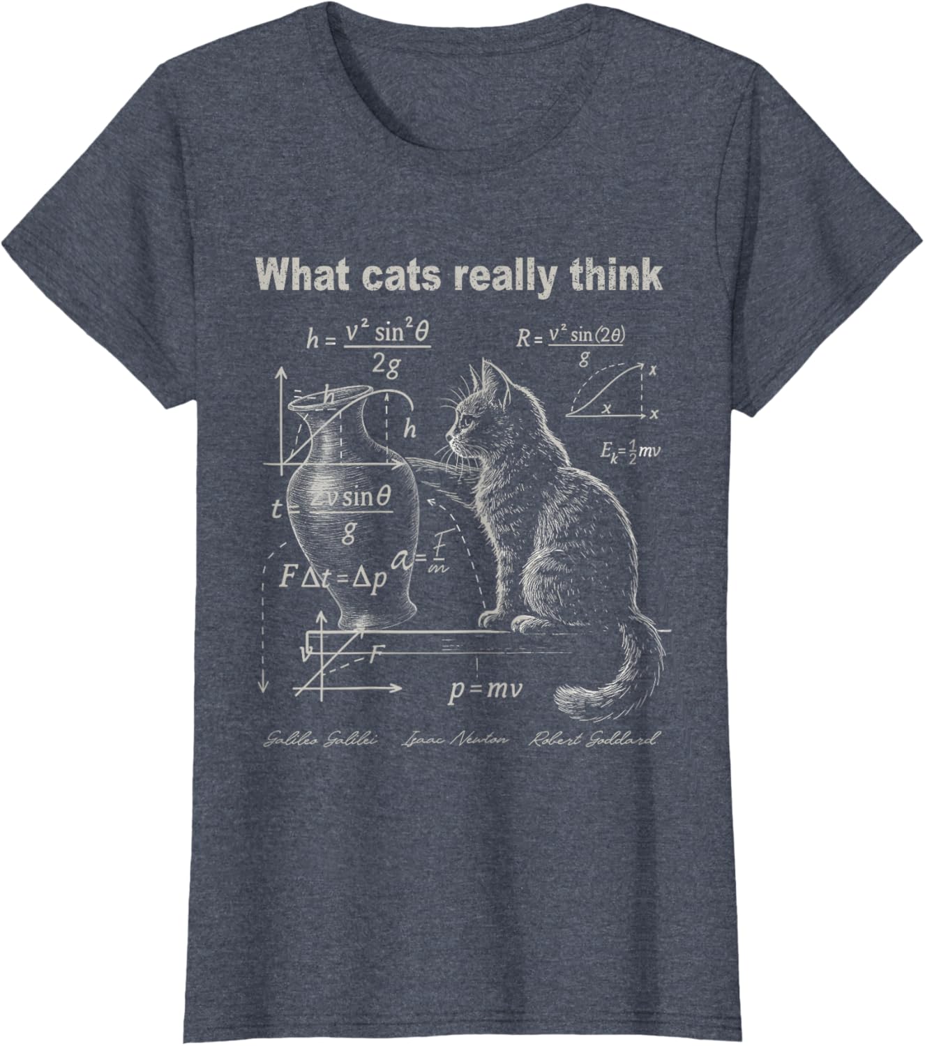 Funny Cat Physics Humor Design What Cats Really Think T-Shirt