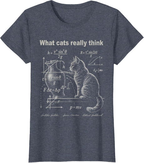 Funny Cat Physics Humor Design What Cats Really Think T-Shirt
