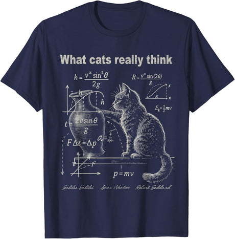 Funny Cat Physics Humor Design What Cats Really Think T-Shirt