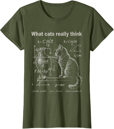 Funny Cat Physics Humor Design What Cats Really Think T-Shirt