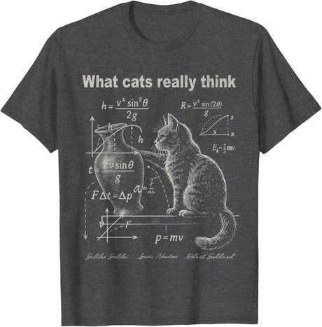 Funny Cat Physics Humor Design What Cats Really Think T-Shirt