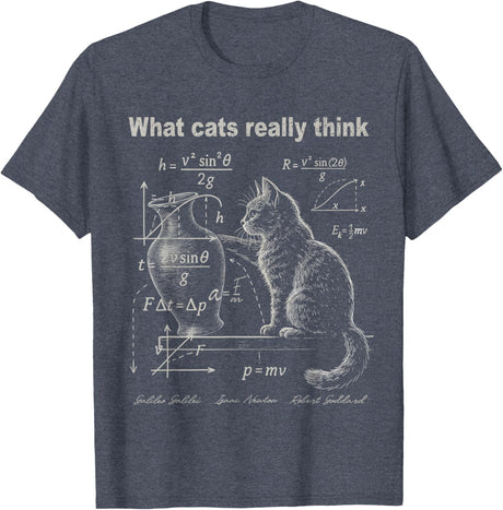 Funny Cat Physics Humor Design What Cats Really Think T-Shirt