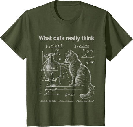 Funny Cat Physics Humor Design What Cats Really Think T-Shirt