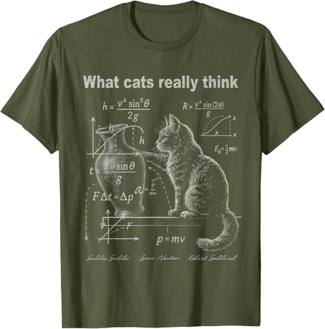 Funny Cat Physics Humor Design What Cats Really Think T-Shirt