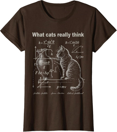 Funny Cat Physics Humor Design What Cats Really Think T-Shirt
