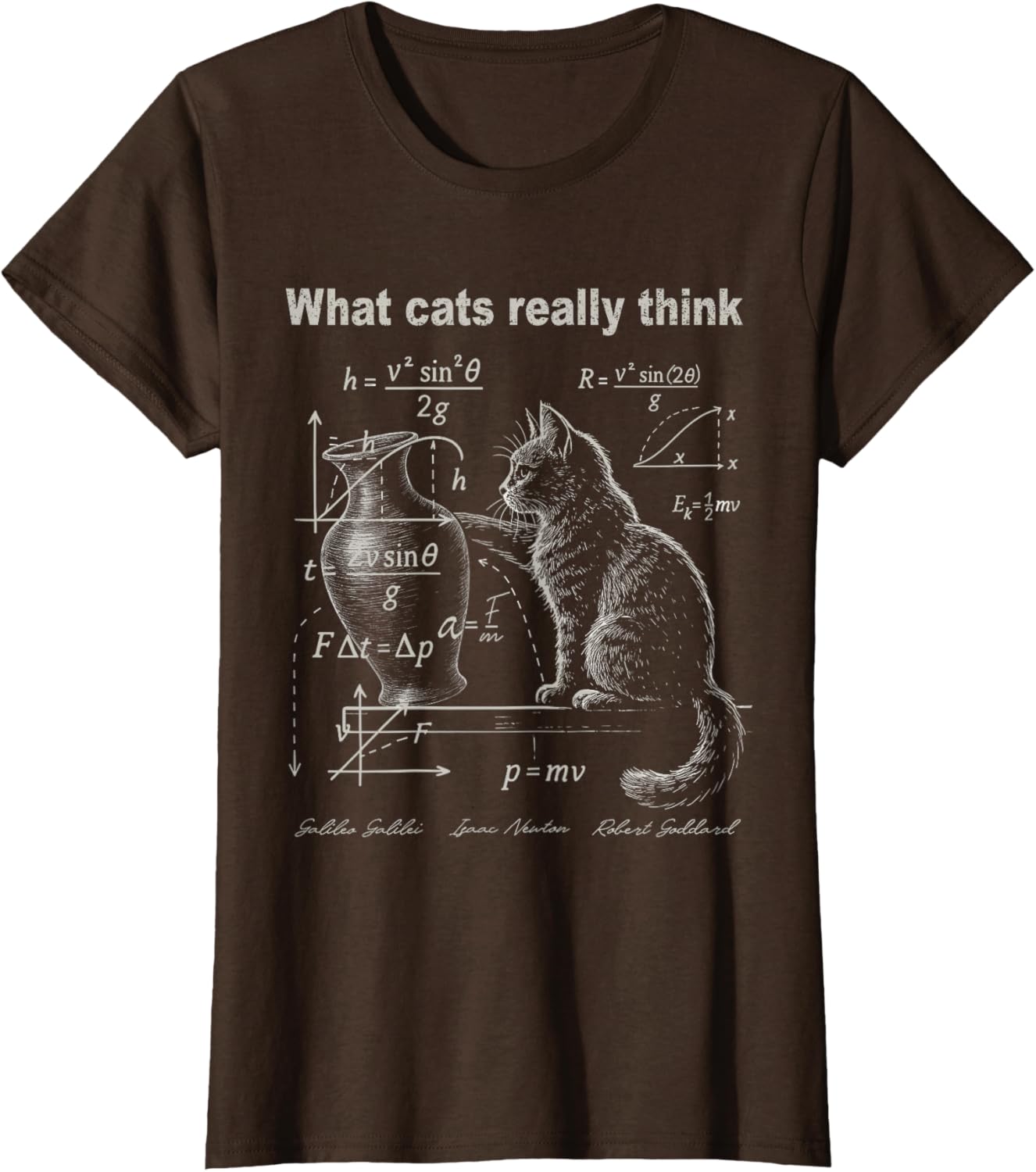 Funny Cat Physics Humor Design What Cats Really Think T-Shirt