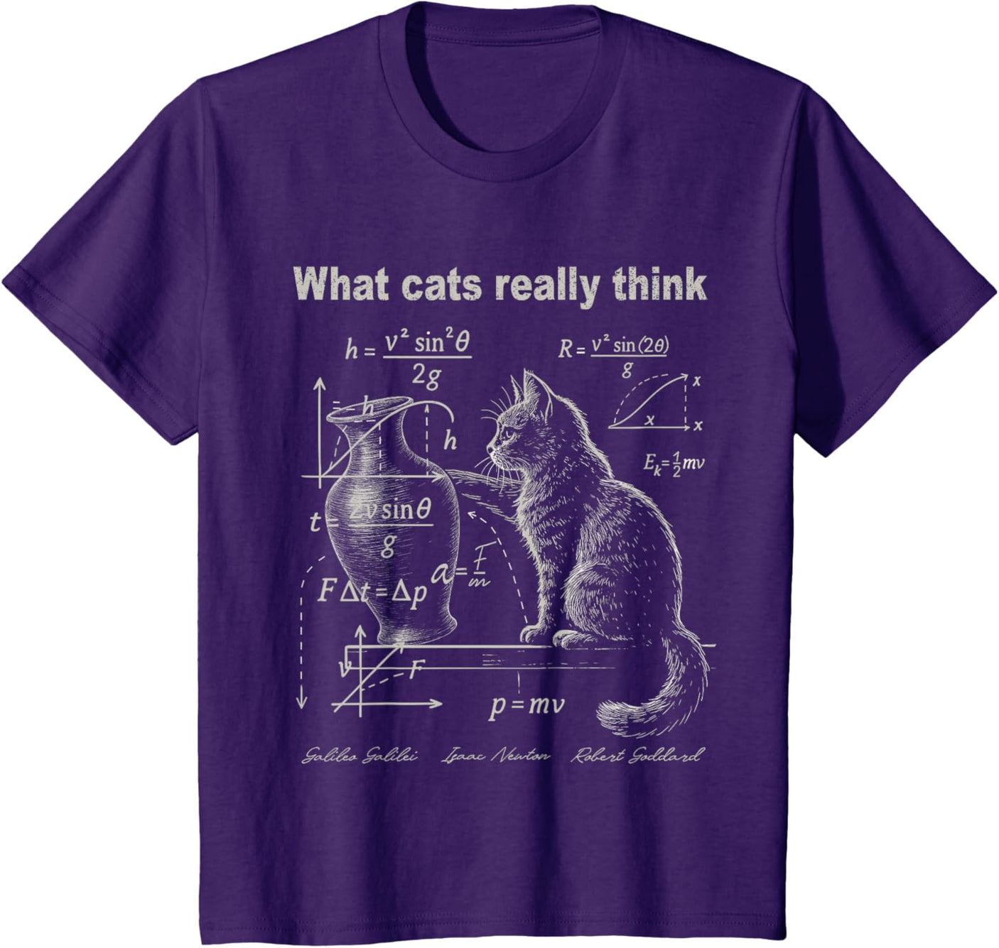 Funny Cat Physics Humor Design What Cats Really Think T-Shirt