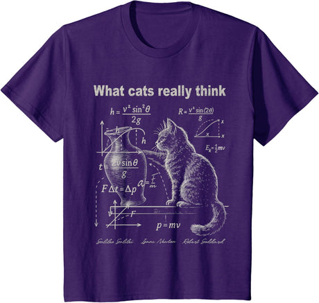 Funny Cat Physics Humor Design What Cats Really Think T-Shirt