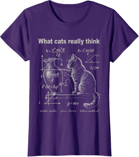 Funny Cat Physics Humor Design What Cats Really Think T-Shirt