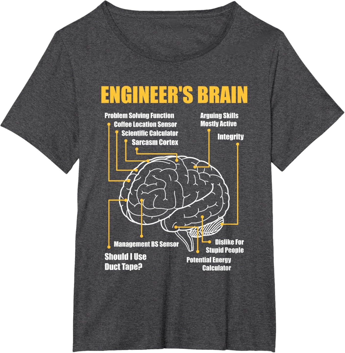 Engineer's Brain - Funny Sarcastic Engineering Gift Short Sleeve T-Shirt
