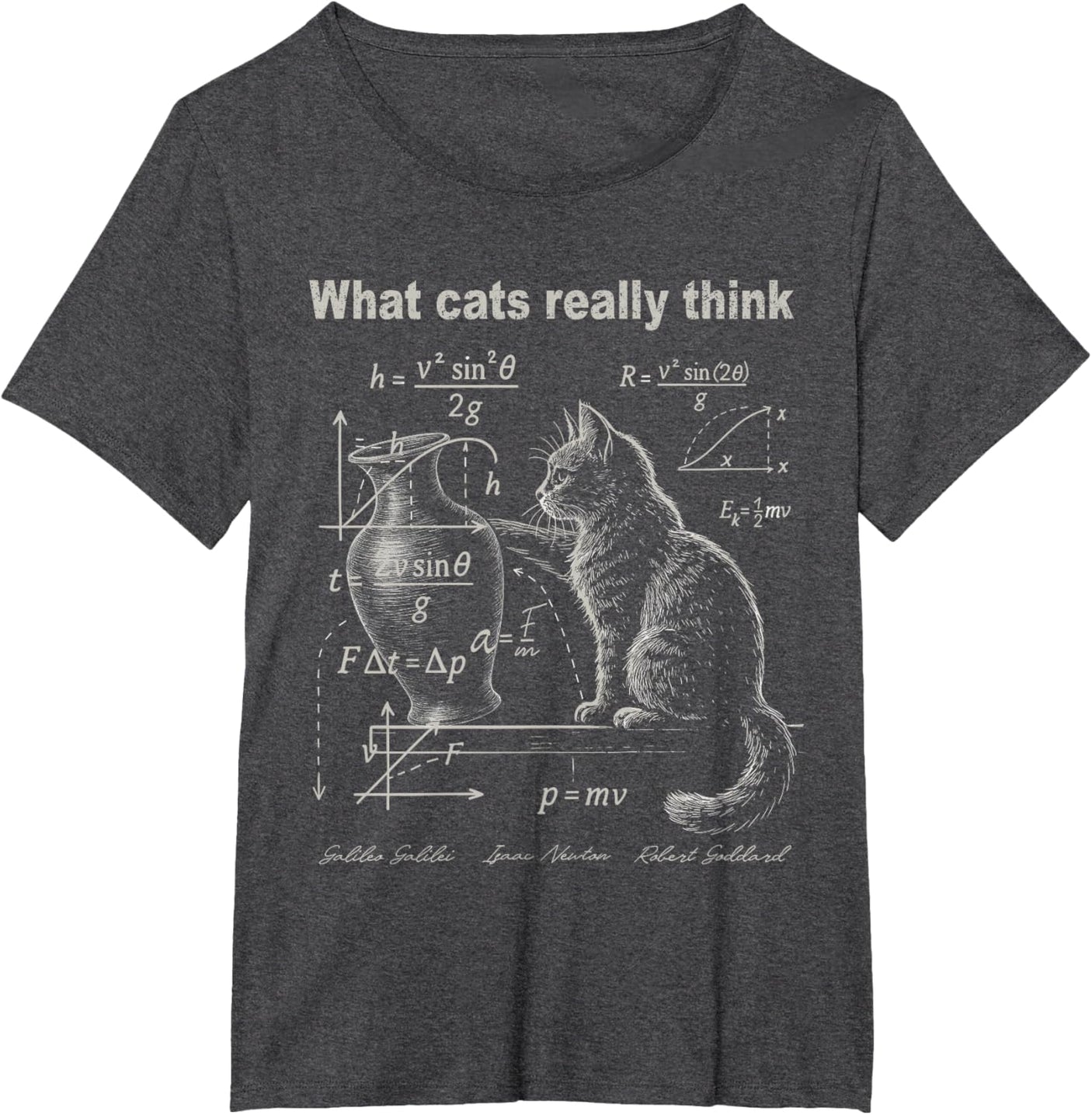 Funny Cat Physics Humor Design What Cats Really Think T-Shirt