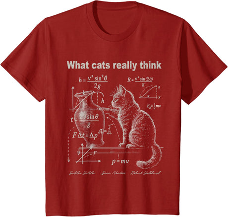 Funny Cat Physics Humor Design What Cats Really Think T-Shirt