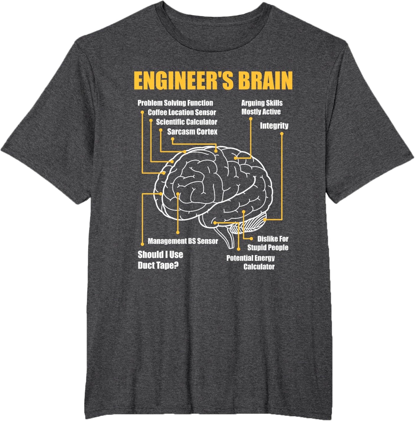 Engineer's Brain - Funny Sarcastic Engineering Gift Short Sleeve T-Shirt