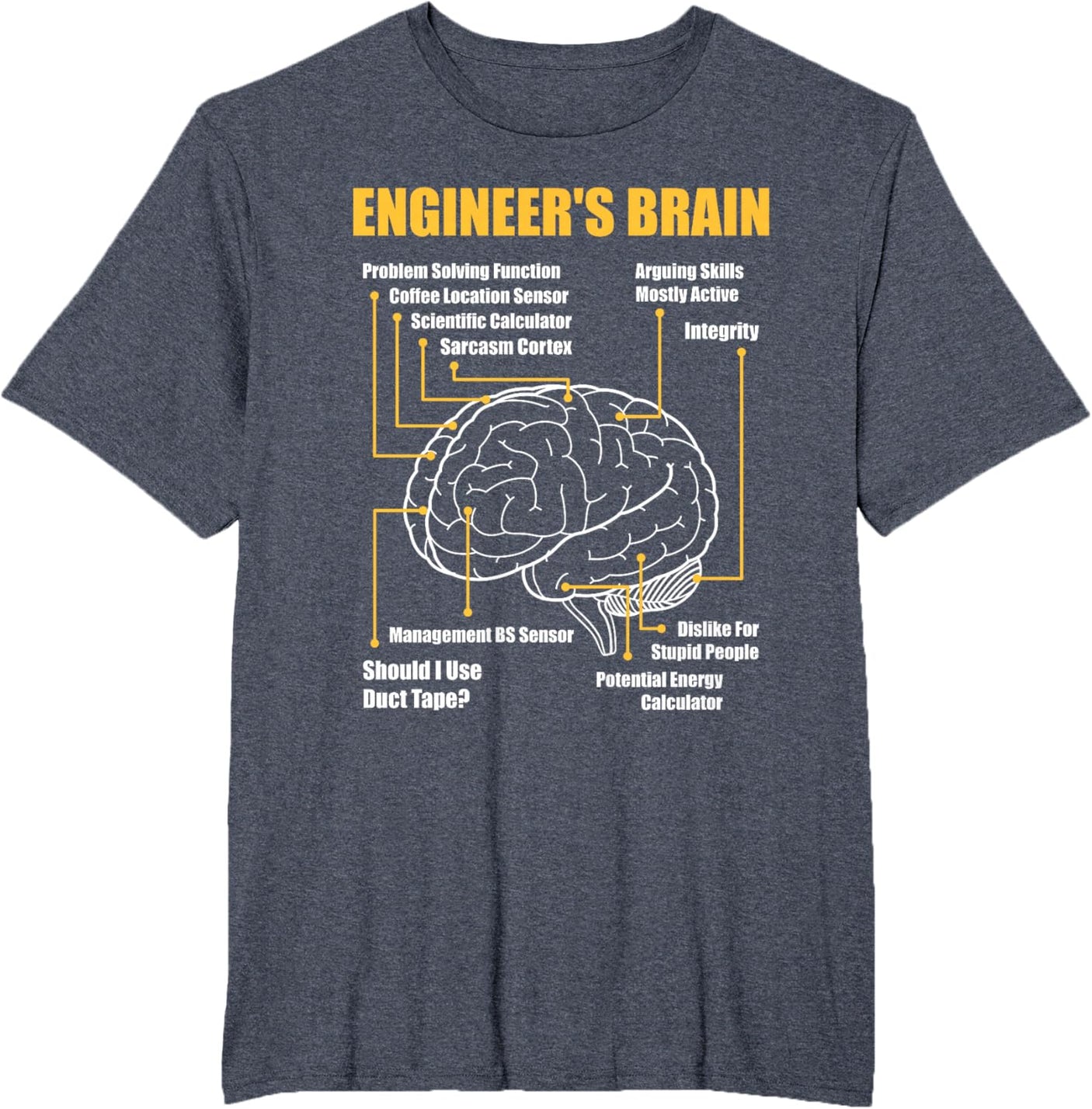 Engineer's Brain - Funny Sarcastic Engineering Gift Short Sleeve T-Shirt