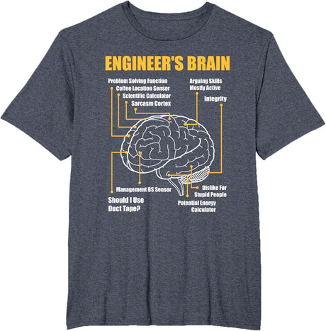 Engineer's Brain - Funny Sarcastic Engineering Gift Short Sleeve T-Shirt