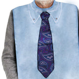 Adult Bibs for Men, Dress ‘n Dine™ Clothing Protectors for Eating, Senior Adult Bib Terry Cloth Crumb Catcher, Embroidered Design, Waterproof, Reusable, Washable (Blue Tie + Tuxedo) - Build Your Ideas