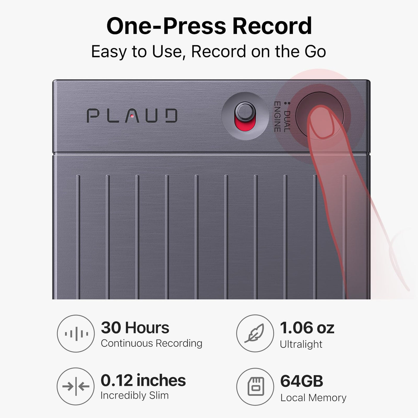 AI Voice Recorder, PLAUD Note Voice Recorder w/Case, App Control, Transcribe & Summarize with AI Technology, Support 112 Languages, 64GB Memory, Audio Recorder for Lectures, Meetings, Calls, Black - Build Your Ideas