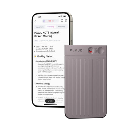 AI Voice Recorder, PLAUD Note Voice Recorder w/Case, App Control, Transcribe & Summarize with AI Technology, Support 112 Languages, 64GB Memory, Audio Recorder for Lectures, Meetings, Calls, Black - Build Your Ideas