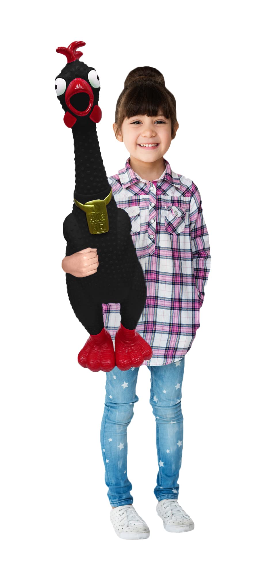 Animolds Hug Me Giant Rubber Chicken - Huge Stress Relief Screaming Chicken Toy | Screams Up to 45 Seconds - Novelty Gag and Prank Toys | Funny Toys Gifts for Christmas Stocking Stuffers for Kids Adult - Build Your Ideas