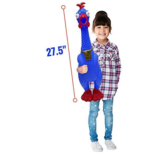 Animolds Hug Me Giant Rubber Chicken - Huge Stress Relief Screaming Chicken Toy | Screams Up to 45 Seconds - Novelty Gag and Prank Toys | Funny Toys Gifts for Christmas Stocking Stuffers for Kids Adult - Build Your Ideas