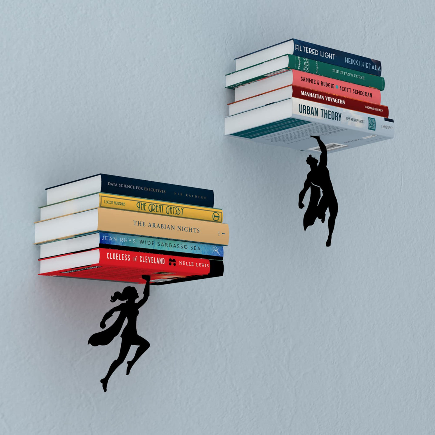 Artori Design Floating Bookshelf for Kids, Invisible Metal Book Shelf, Wall Decore Bookshelf for Book Lovers (Superhero) - Build Your Ideas