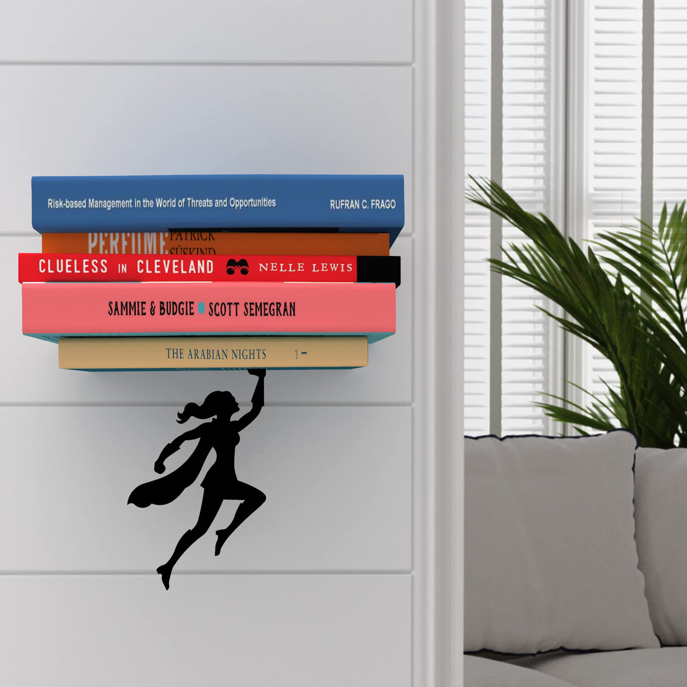 Artori Design Floating Bookshelf for Kids, Invisible Metal Book Shelf, Wall Decore Bookshelf for Book Lovers (Superhero) - Build Your Ideas