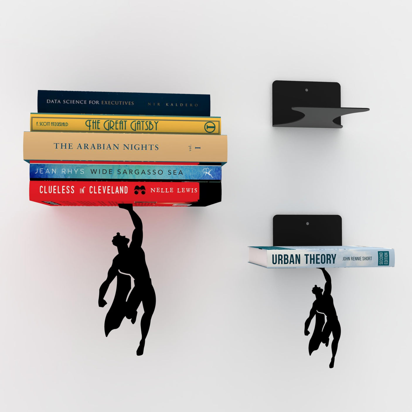 Artori Design Floating Bookshelf for Kids, Invisible Metal Book Shelf, Wall Decore Bookshelf for Book Lovers (Superhero) - Build Your Ideas