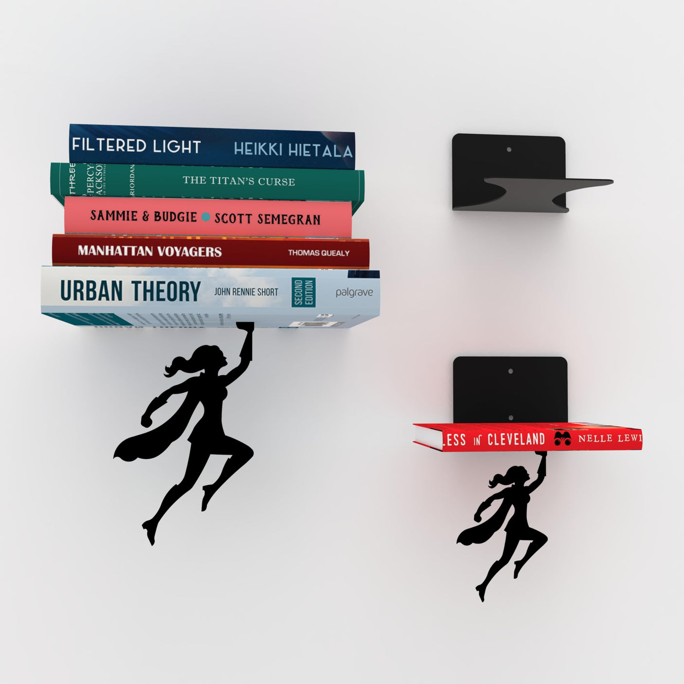 Artori Design Floating Bookshelf for Kids, Invisible Metal Book Shelf, Wall Decore Bookshelf for Book Lovers (Superhero) - Build Your Ideas