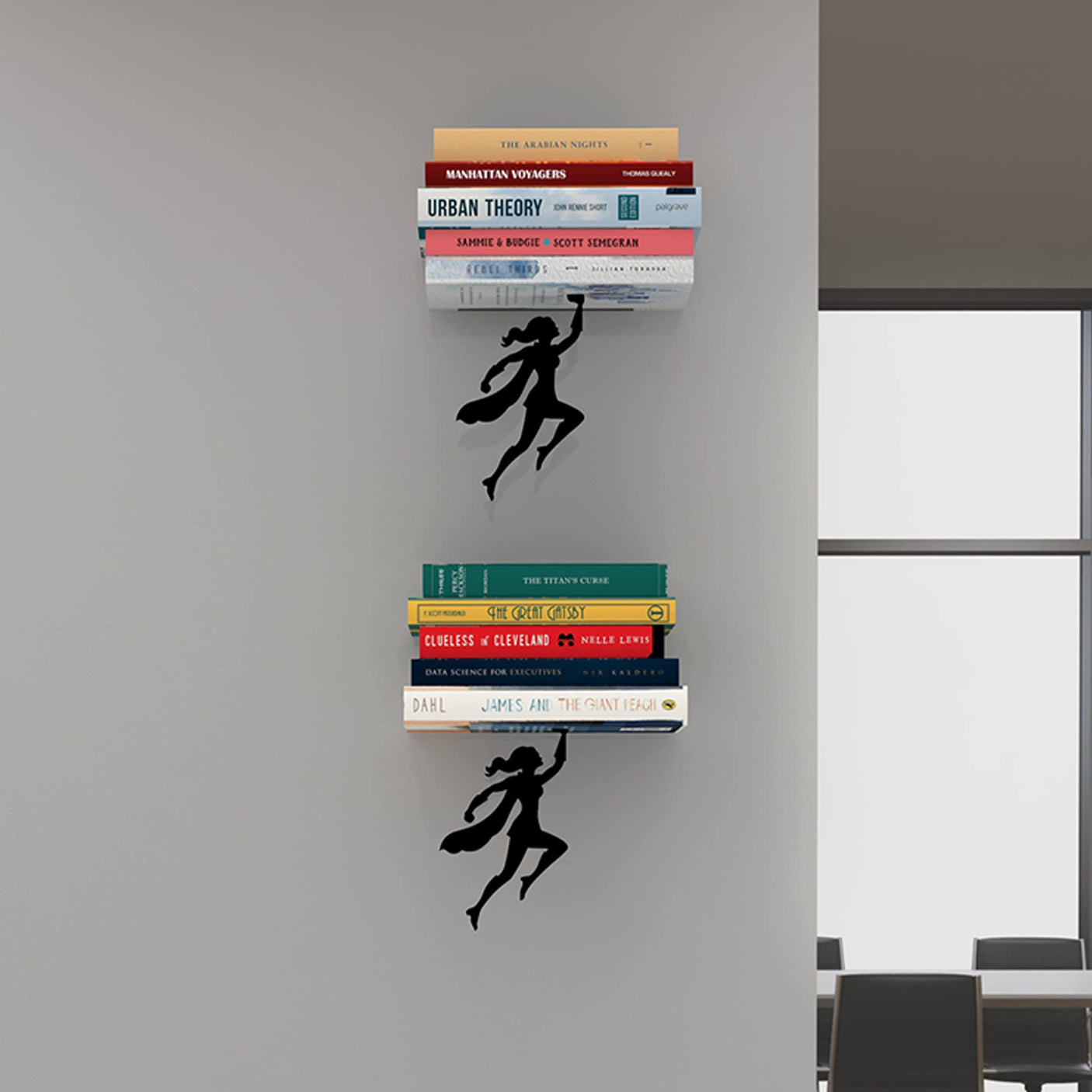 Artori Design Floating Bookshelf for Kids, Invisible Metal Book Shelf, Wall Decore Bookshelf for Book Lovers (Superhero) - Build Your Ideas