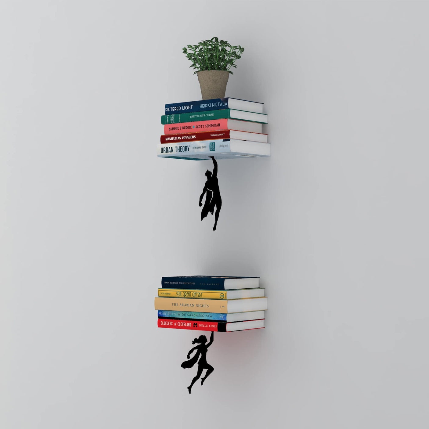 Artori Design Floating Bookshelf for Kids, Invisible Metal Book Shelf, Wall Decore Bookshelf for Book Lovers (Superhero) - Build Your Ideas